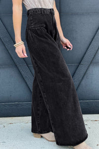 Thumbnail for High Rise Wide Leg Jeans with Pockets