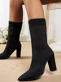 Thumbnail for Mesh Point Toe Block Heel Boots