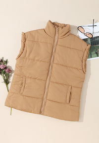 Thumbnail for Zip Up Vest Coat with Pockets