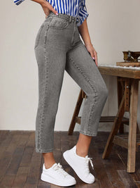 Thumbnail for High Waist Jeans with Pockets