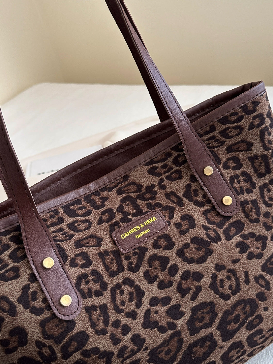 Leopard Polyester Tote Bag