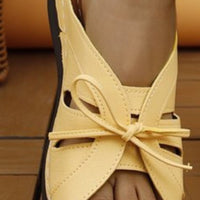 Thumbnail for Tied Open Toe Low Heel Sandals