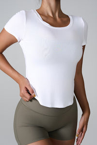 Thumbnail for Cutout Round Neck Short Sleeve Active T-Shirt
