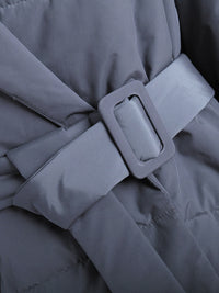 Thumbnail for Puffer Long Sleeve Winter Coat with Belt