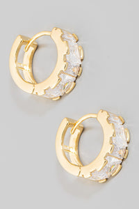 Thumbnail for Fame Mini Rhinestone Huggie Hoop Earrings