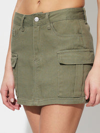 Thumbnail for Pocketed Mini Denim Skirt