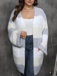 Thumbnail for Plus Size Open Front Long Sleeve Cardigan