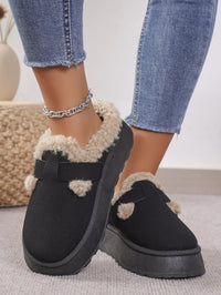 Thumbnail for Thermal Fuzzy Buckle Platform Slippers