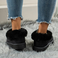 Thumbnail for Thermal Fuzzy Tied Round Toe Boots