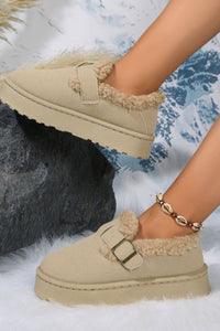 Thumbnail for Round Toe Platform Fuzzy Boots