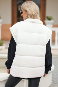 Thumbnail for Zip Up Puffer Vest Coat with Pockets