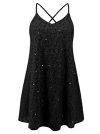 Thumbnail for Sequin V-Neck Mini Cami Dress