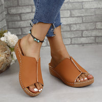 Thumbnail for PU Leather Open Toe Sandals