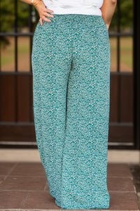 Thumbnail for Plus Size Ditsy Floral Wide Lag Pants