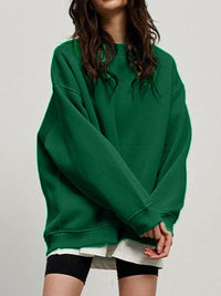 Thumbnail for Round Neck Dropped Shoulder Long Sleeve Sweatshirt