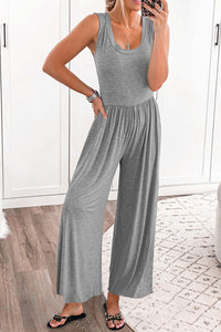 Thumbnail for Full Size Scoop Neck Wide Strap Jumpsuit