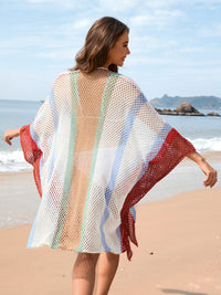 Thumbnail for Openwork Color Block Plunge Cover-Up