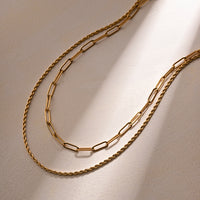 Thumbnail for 18K Gold-Plated Double Layered Necklace