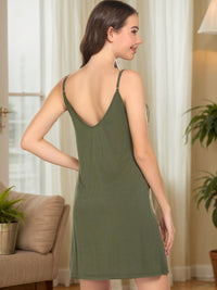 Thumbnail for Scoop Neck Spaghetti Strap Lounge Dress