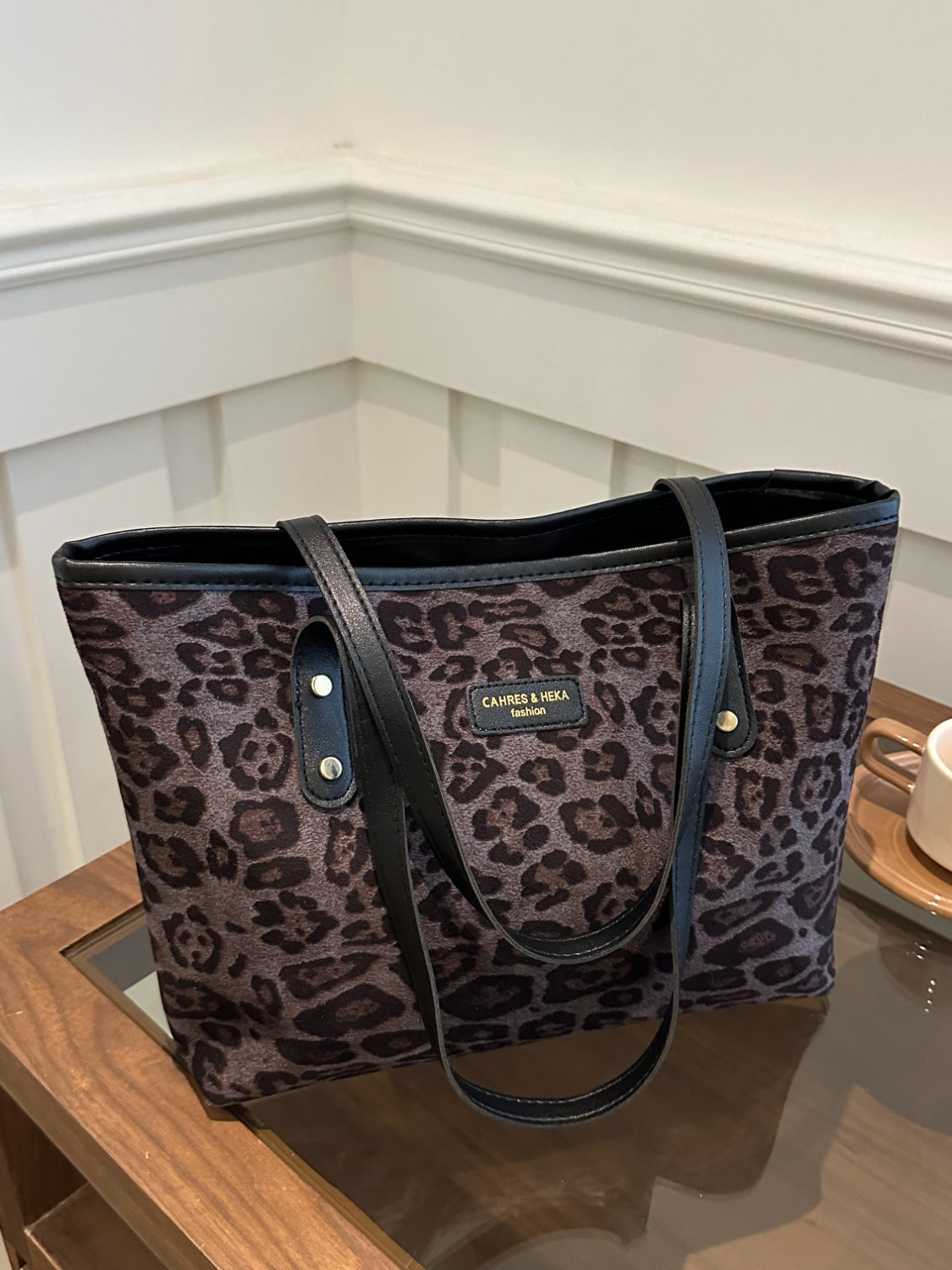 Leopard Polyester Tote Bag