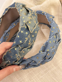 Thumbnail for Star Braided Wide Denim Headband