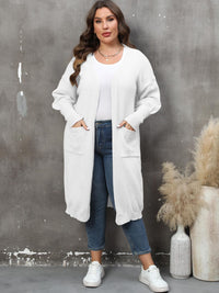 Thumbnail for Plus Size Long Sleeve Pocketed Cardigan