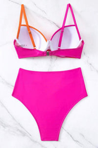 Thumbnail for Contrast Sweetheart Neck Bikini Set