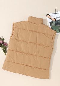 Thumbnail for Zip Up Vest Coat with Pockets