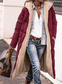 Thumbnail for Plus Size Zip Up Sherpa Hooded Coat