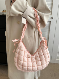 Thumbnail for Bubble Texture Ruched Strap Quilted Shoulder Bag