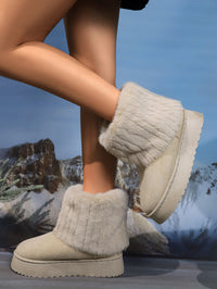 Thumbnail for Thermal Faux Fur Suede Platform Boots