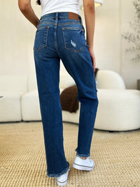 Thumbnail for Judy Blue Full Size Mid Rise Distressed Raw Hem Jeans