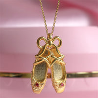 Thumbnail for Copper Ballet Shoe Pendant Necklace