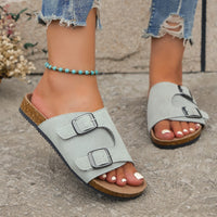 Thumbnail for Metal Buckle Open Toe Sandals