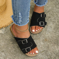 Thumbnail for Metal Buckle Open Toe Sandals