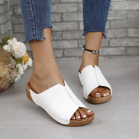 Thumbnail for PU Leather Open Toe Sandals