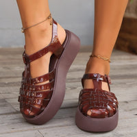 Thumbnail for Plastic Woven Platform Sandals