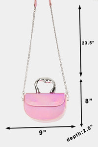 Thumbnail for Fame Glossy Semi Circle Top Handle Bag