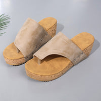 Thumbnail for PU Leather Wedge Sandals