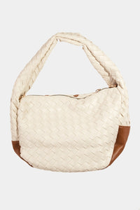 Thumbnail for Fame Tassel Detail Weave Semi Circle Bag