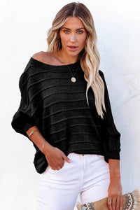 Thumbnail for Round Neck Long Sleeve Knit Top