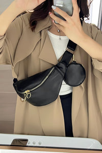 Thumbnail for PU Leather Sling Bag with Small Purse