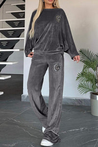 Thumbnail for Full Size Boat Neck Long Sleeve Top and Pants Set