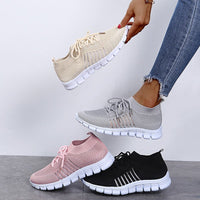 Thumbnail for Breathable Mesh Lace Up Sneakers