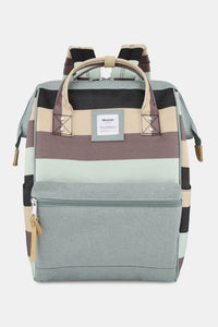 Thumbnail for Himawari Striped Waterproof Nylon Backpack Bag with Side Pockets