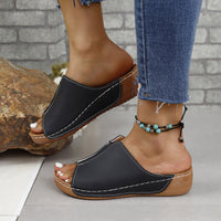 Thumbnail for PU Leather Open Toe Sandals