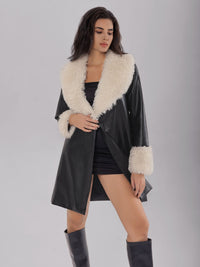 Thumbnail for Fuzzy Long Sleeve Longline Coat