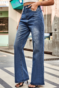 Thumbnail for Buttoned Loose Fit Jeans with Pockets