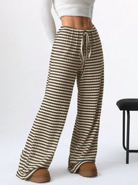 Thumbnail for Tied Striped Wide Leg Pants