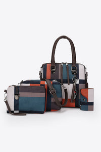Thumbnail for 4-Piece Color Block PU Leather Bag Set